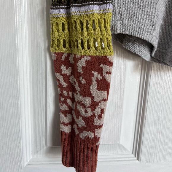 Free People Switch IT UP Thermal small in grey long sleeve top waffle knit - Picture 3 of 10